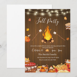 wooden thanksgiving gathering party  invitation