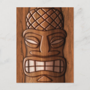 Wooden Tiki Mask Postcard