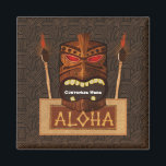 Wooden Tiki Mask Vintage Retro ALOHA Hawaiian Magnet<br><div class="desc">Wooden Tiki Mask Vintage Retro ALOHA Hawaiian Magnet</div>