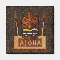 Wooden Tiki Mask Vintage Retro ALOHA Hawaiian