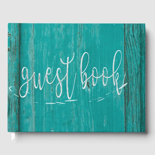 Wooden Timber Beach House Personalised Guest Book (Front)
