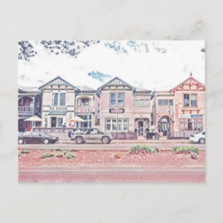 Wooden townhouses in Napier Postcard
