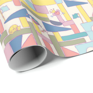 Wooden Toy Building Block Wrapping Paper