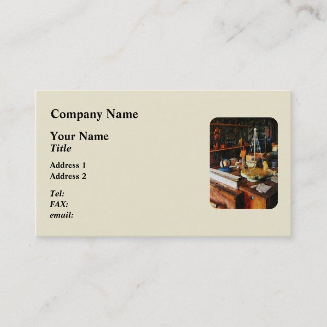 Wooden Toys in Wood Shop Business Card (Front)