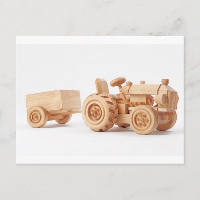 Wooden tractor postcard (Front)