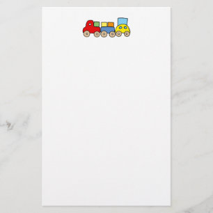 Wooden train with bricks stationery