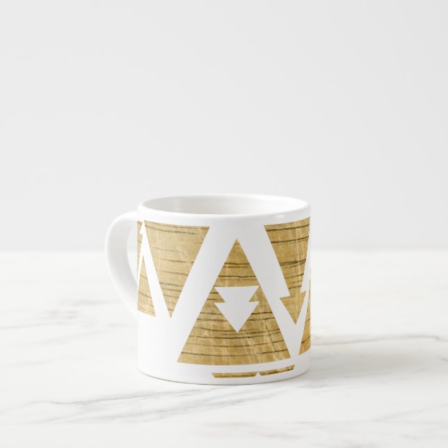 Wooden Triangles and Arrows Espresso Cup (Front Left)