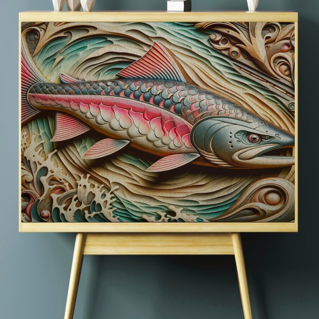 Wooden Trout Decoupage Tissue Paper (Creator Uploaded)