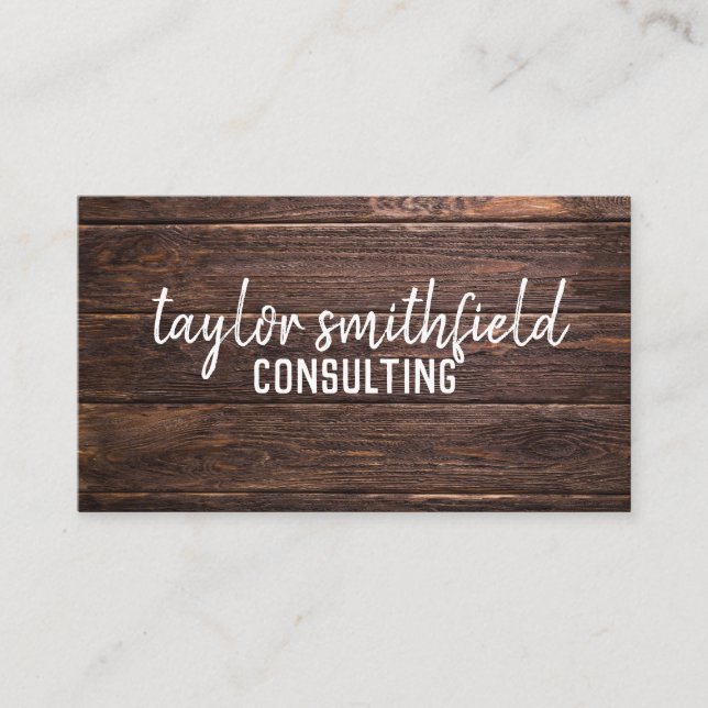 wooden vintage business card (Front)