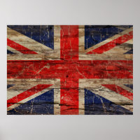 Wooden Vintage Union Jack Flag