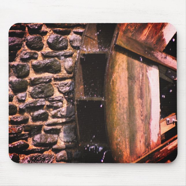 Wooden Water Wheel Nature  Mouse Pad (Front)