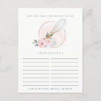 Wooden Whisk Floral Recipe Request Bridal Shower