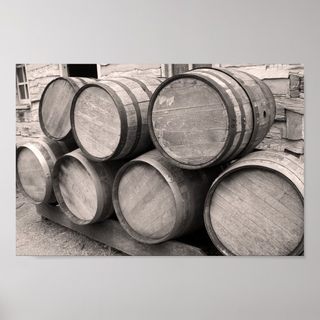 Wooden Whiskey Barrels Poster (Front)