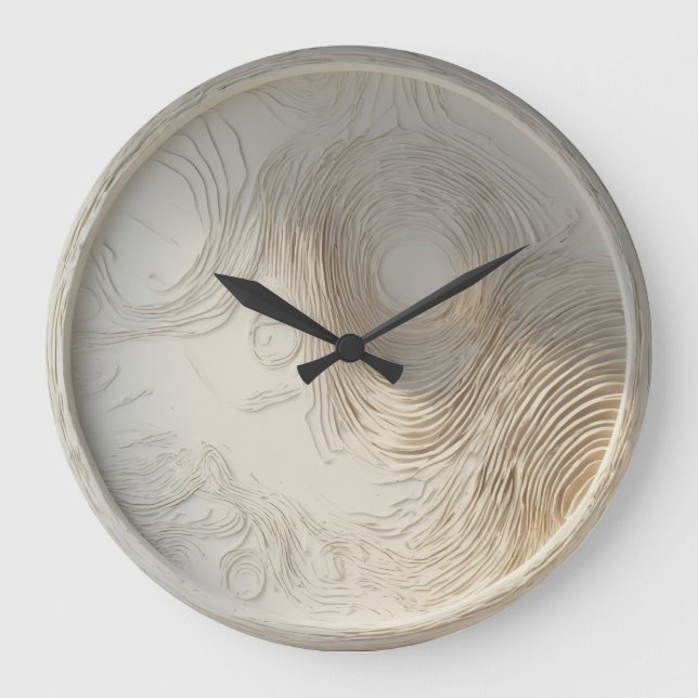 Wooden White Abstract Wall Clock (Front)
