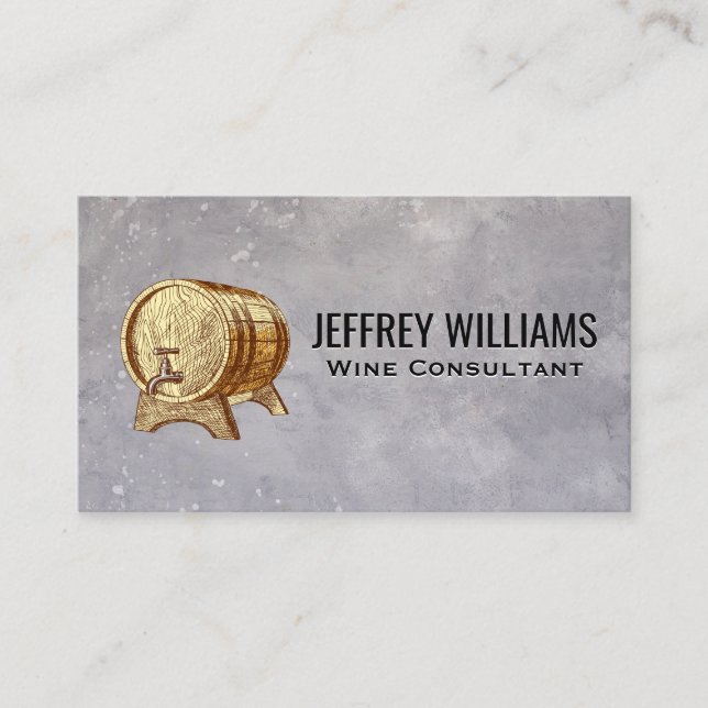 Wooden Wine Barrel Business Card (Front)
