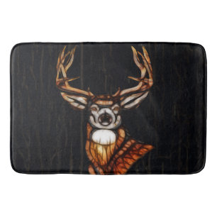 Wooden Wood Deer Rustic Country Personalised Bath Mat