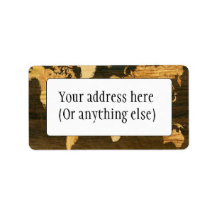 Wooden World Map Label