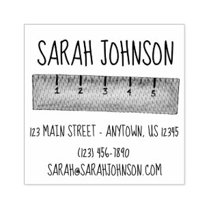 Wooden Yardstick Measuring Stick School Teacher Rubber Stamp