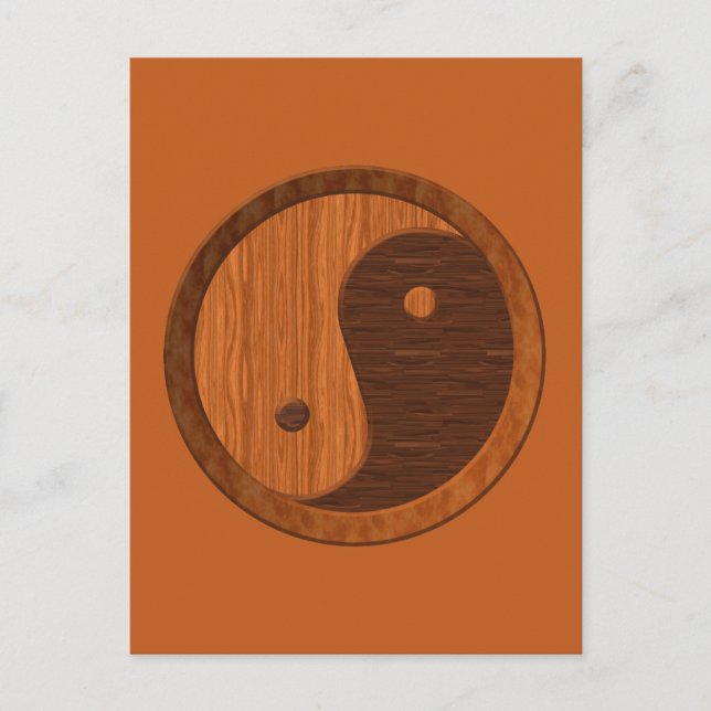 Wooden Yin Yang Postcard (Front)
