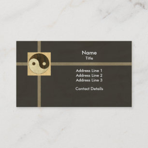 Wooden Yin Yang Symbol Business Card