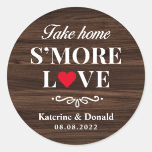 Woodgrain Brown S'more Love Favour Seal
