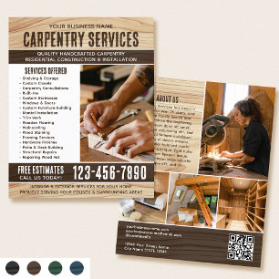 Woodgrain Carpenter Handyman Rustic Brown Flyer