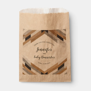 Woodgrain Collage Neutral Baby Shower Gift Bag