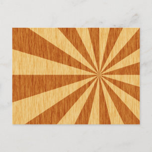 woodgrain starburst pattern postcard