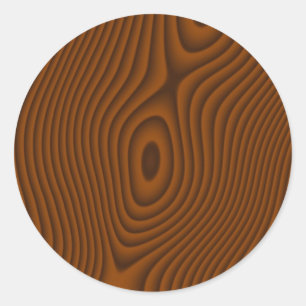 Woodgrain Textured Classic Round Sticker