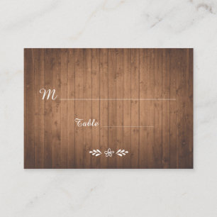 Woodgrain woodland wedding escort place card