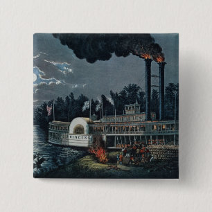 Wooding up' on the Mississippi 15 Cm Square Badge