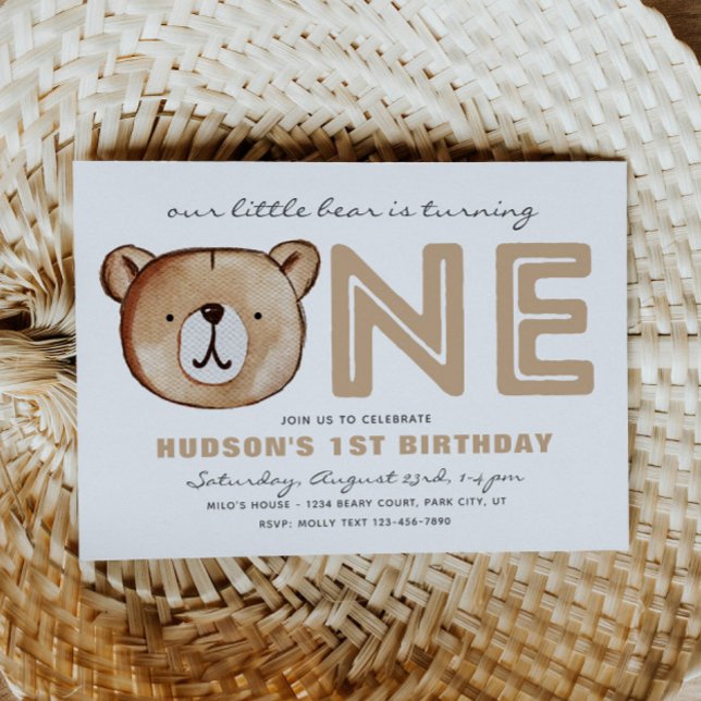 Woodland 1st Birthday Invitation | Bear Invitation (Creator Uploaded)