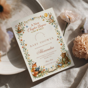 Woodland A New Chapter Baby Shower Invitation