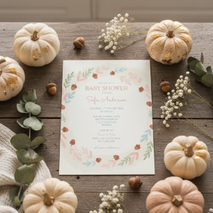 Woodland Acorn Baby Shower Invitation