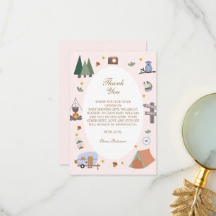 Woodland Adventure Awaits Camping Baby Shower Thank You Card