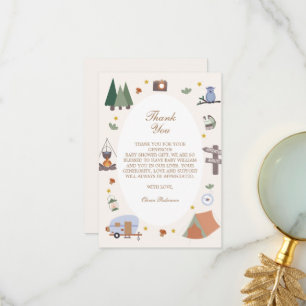 Woodland Adventure Awaits Camping Baby Shower Thank You Card