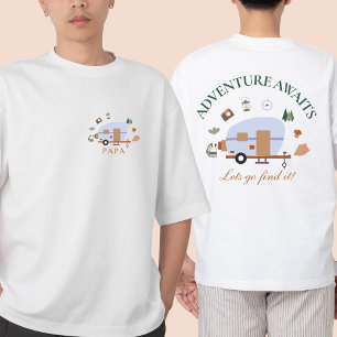 Woodland Adventure Awaits Camping PAPA T-Shirt
