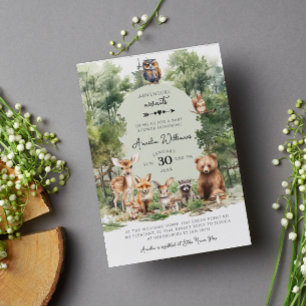 Woodland Adventure Awaits Forest Baby Shower Invitation