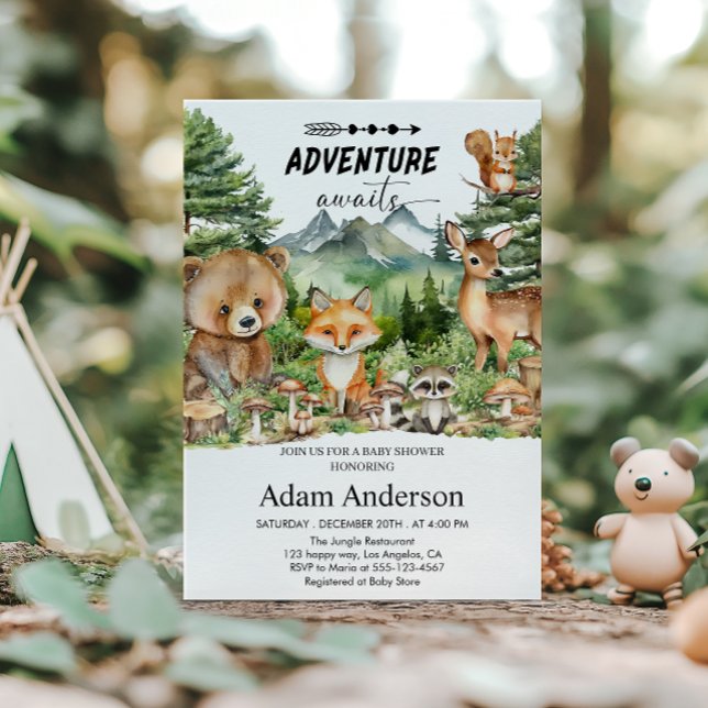 Woodland Adventure Baby Shower Invitation | Forest (Creator Uploaded)