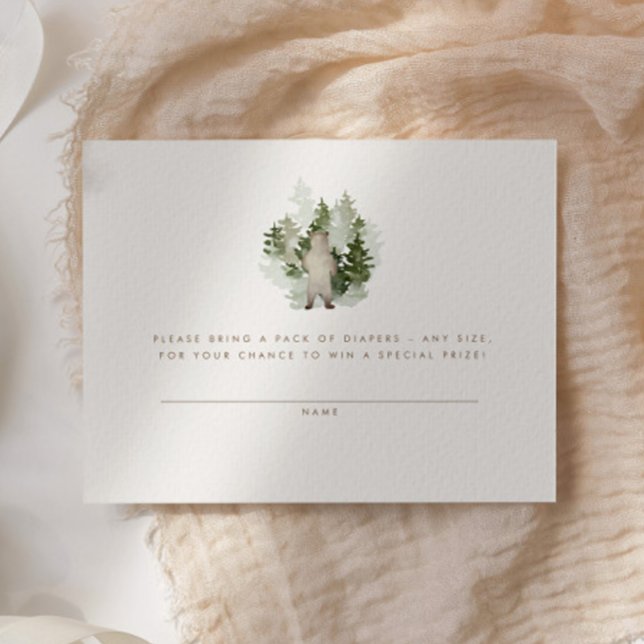 Woodland Adventure Gender Neutral Diaper Raffle Enclosure Card (Creator Uploaded)