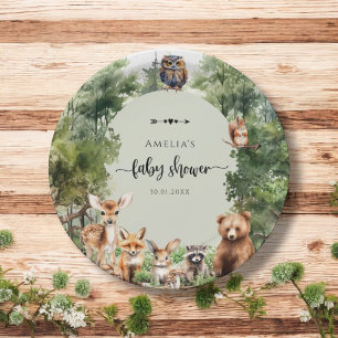 Woodland Adventure Green Forest Decoration  Paper Plate