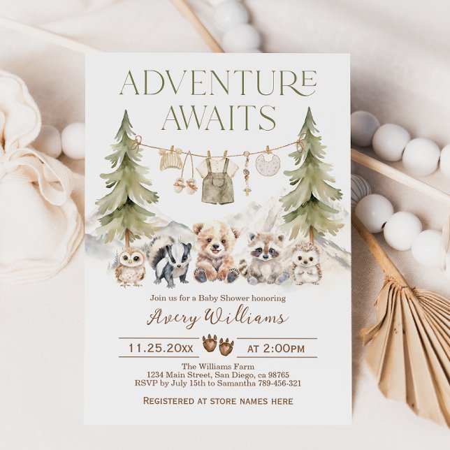 Woodland Adventure Oh Boy Baby Shower Invitation (Creator Uploaded)