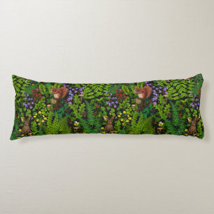Woodland amimals and plants body cushion