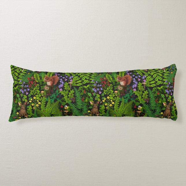 Woodland amimals and plants body cushion (Front)