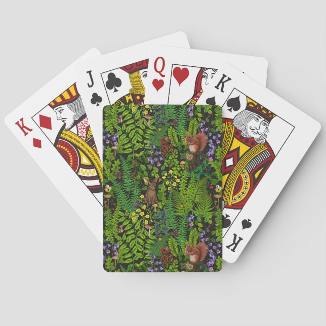 Woodland amimals and plants playing cards (Back)