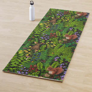 Woodland amimals and plants yoga mat