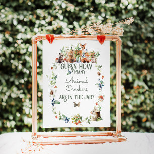 Woodland Animal Adventure Baby Shower Animal Game Poster