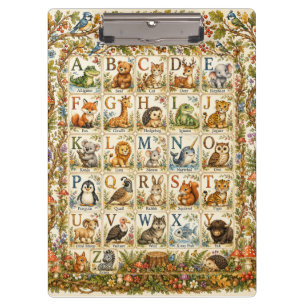 Woodland Animal Alphabet Learning Companion Clipboard