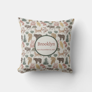 Woodland Animal Baby Pillow-Rustic Nursery Decor Cushion