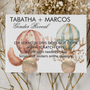 Woodland Animal Baby Reveal Game DIY Scratch Cards